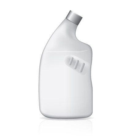 White Plastic Jerrycan Oil, Cleanser, Detergent, Abstergent, Liquid Soap, Milk, Juice On White Background Isolated. Ready For Your Design. Product Packing Vectorのイラスト素材