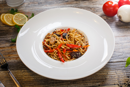 Oriental dishes - udon noodlesの写真素材
