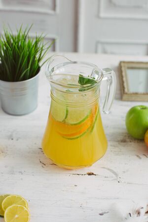 Orange juice. Orange smoothie on a turquoise background.
Kiwi. Cocktails. Detox Juice. Summer drink. Healthy food conceptの写真素材