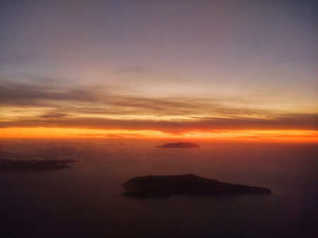sunset in the famous Sicilian seaの写真素材