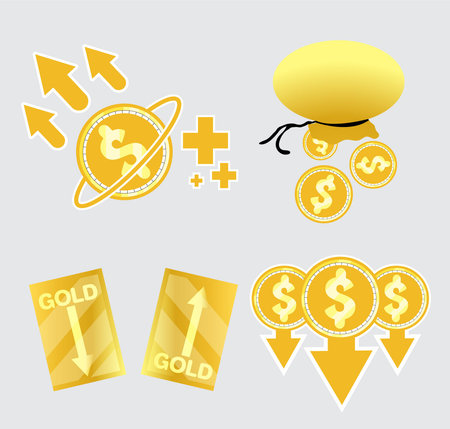 vector Gold and icon Gold 
And playing gold stocksのイラスト素材