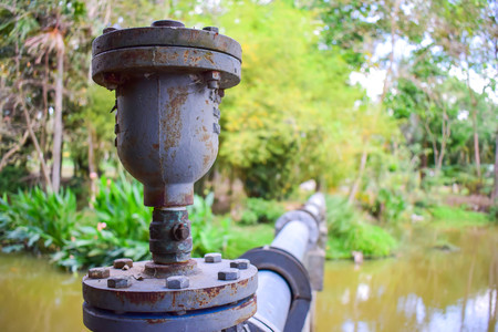 Rusty water pipe jointの写真素材