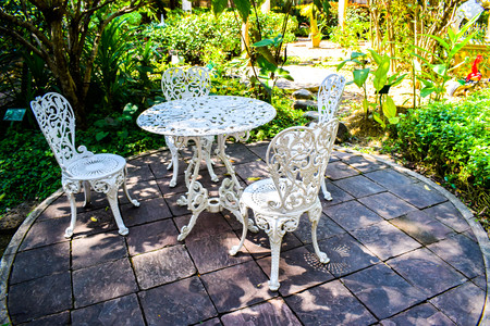 Cool corner in the garden of traditional medicine museumの写真素材
