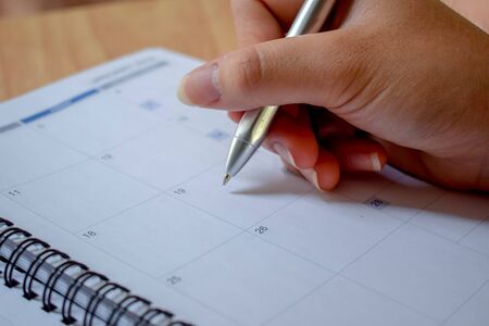 Appointment note on calendarの写真素材