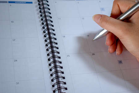 Appointment note on calendarの写真素材