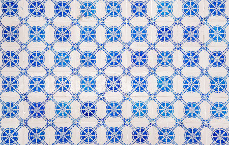 Beautiful decorative traditional ceramic tiles pattern from Portugal. Abstract background texture.
