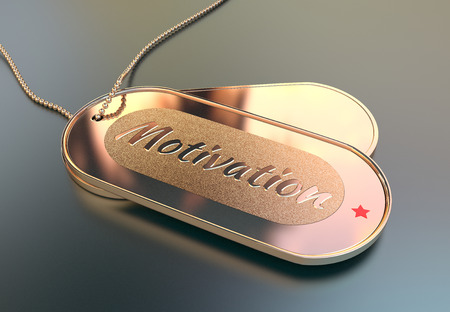 Metal tags with the word Motivationの写真素材