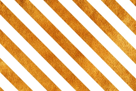 Golden painted striped background. Abstract pattern with golden stripes on white background. Golden shining texture. Gold paint.の写真素材