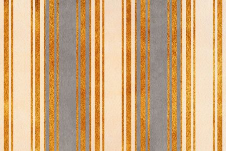 Watercolor beige, gray and golden striped background.の写真素材