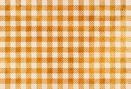 Watercolor beige and acryl golden checked pattern. Geometrical traditional ornament for fashion textile, cloth, backgrounds.の写真素材