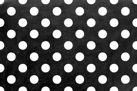 Watercolor black polka dot background. Pattern with white polka dots for scrapbooks, wedding, party or baby shower invitations.の写真素材