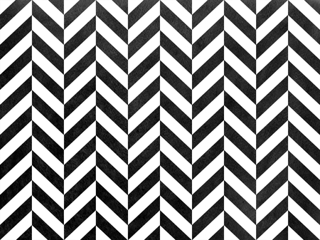 Watercolor black stripes background, chevron. Black monochrome patternの写真素材