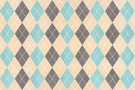 Watercolor blue, beige and gray diamond pattern. Geometrical traditional ornament for fashion...