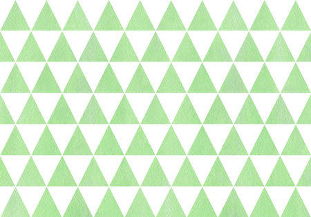 Watercolor mint green triangle pattern. Watercolor geometric pattern.