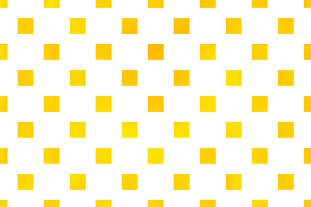 Watercolor yellow square pattern. Geometrical traditional ornament for fashion textile, cloth,...