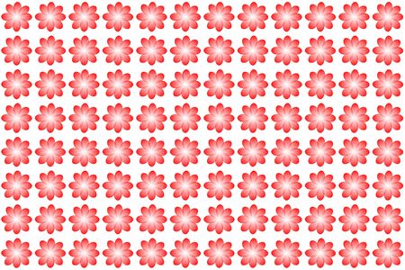 Flower pattern on white background. Red flowers on white background.の写真素材