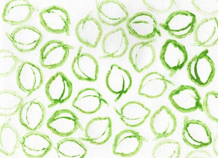 Green hand drawn leaf pattern. Watercolor green leaves texture. Perfect for wallpaper, textiles, packaging, organic, natural project etc.の写真素材