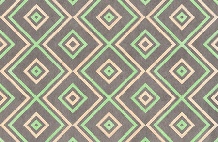 Watercolor geometrical pattern in mint, gray and beige color. For fashion textile, cloth,...