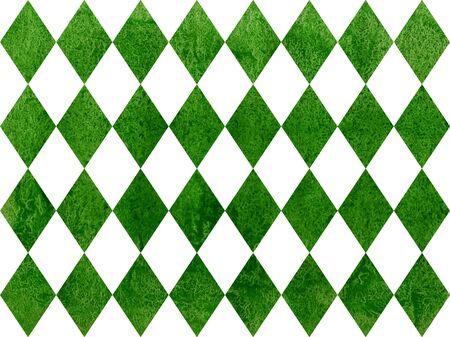 Watercolor green diamond pattern. Geometrical traditional ornament for fashion textile, cloth, backgrounds.の写真素材