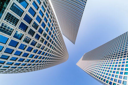 Shopping Mall and business center, skyscrapers in the heart of TelAviv, Israelの写真素材