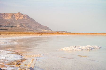 Salty coast of the Dead Sea, Israel.の写真素材