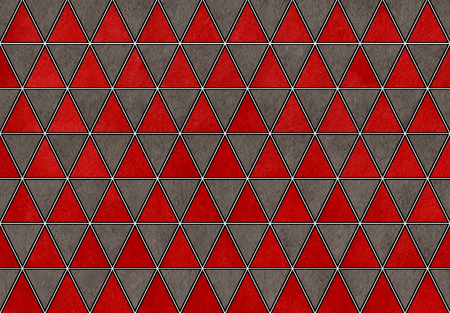 Watercolor red and gray triangle pattern. Geometric abstract texture.の写真素材