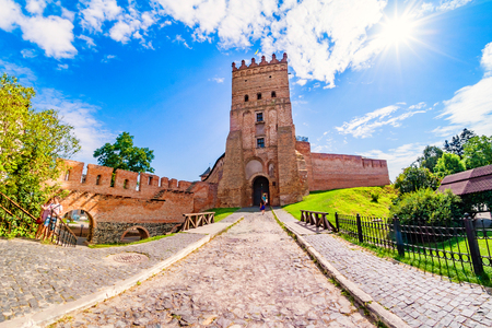 Lutsk, UKRAINE August, 2017: Lutsk High Castle, also known as Lubart's Castle, XIV's century.のeditorial素材