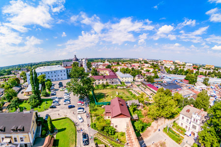 Lutsk cityscape from top of the Lubart castle.