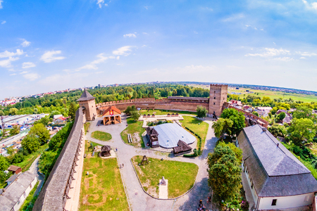 Lutsk, UKRAINE August, 2017: Lutsk High Castle, also known as Lubart's Castle, XIV's century.のeditorial素材