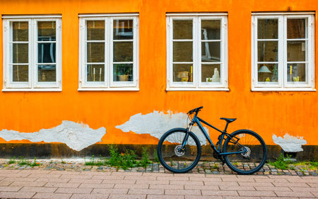 Exterior architecture. Facade of building in Helsingor, Denmark.の写真素材