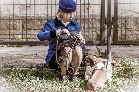 Ivano-Frankivsk, Ukraine - September 28, 2019: Retro cruise de Frankivsk. People in retro clothes participating in bicycle tweed run Retro cruise.のeditorial素材