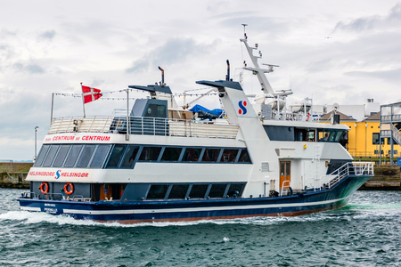 Helsingor, Denmark - May, 2019: Ferry on the route between the port of Helsingor in Denmark and the port of Helsingborg in Sweden.のeditorial素材
