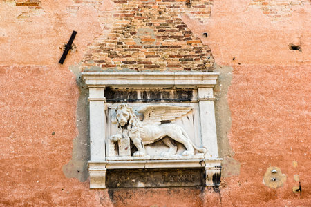 Lion of Venice, located in Castello Sestiere in Venice, Italy.