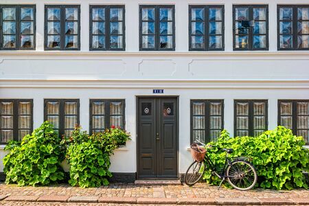 Colored traditional houses in old town of Odense, Denmark.の写真素材