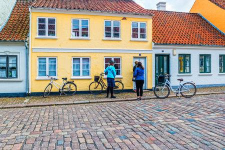 Colored traditional houses in old town of Odense, Denmark.