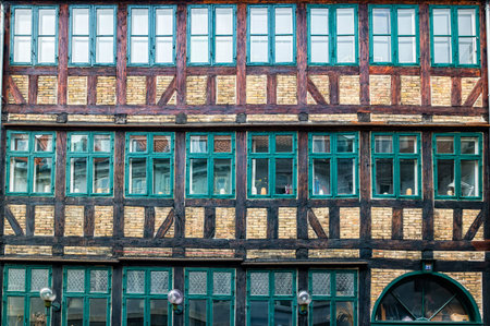 Exterior architecture. Facade of old building in Copenhagen.