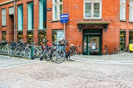 Copenhagen, Denmark - May, 2019: Exterior architecture. Facade of old building in Copenhagen.の写真素材