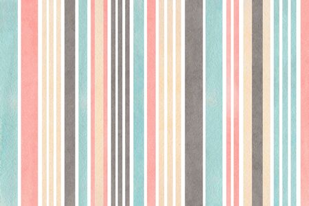 Watercolor light pink, blue, gray and beige striped background.の写真素材