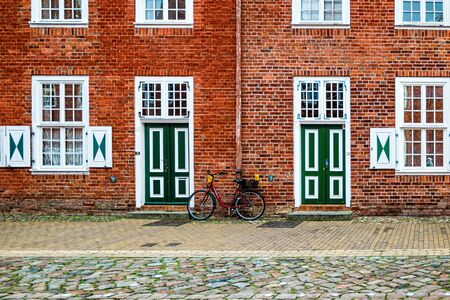 Facade of old building in the Dutch Quarter in Potsdam, Germany.の写真素材