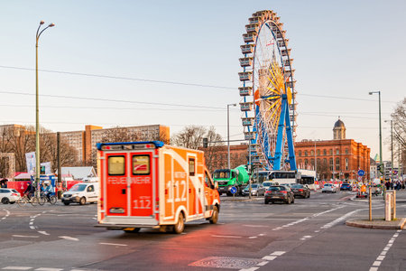 Berlin, Germany - December, 2019: Street life in the center of Berlin.