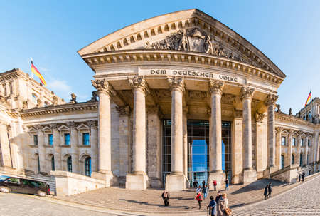 Berlin, Germany - December, 2019: Reichstag building, seat of the German Parliament (Deutscher Bundestag) in Berlin, Germany.のeditorial素材