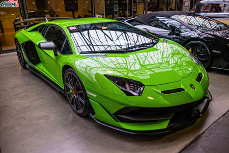 Berlin, Germany - December, 2019: The Classic Remise Berlin, a center for vintage cars. Maintenance, repair shopのeditorial素材