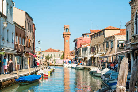 Venice, Italy - October, 2019: Murano, an island in the Venetian Lagoon.のeditorial素材