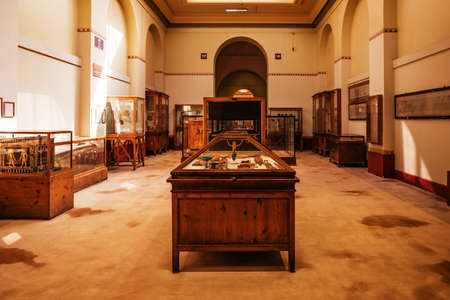 CAIRO, EGYPT - February 2021: Interior view of Egyptian Museum in Cairo.のeditorial素材