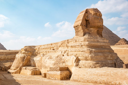 View on the Great Sphinx in Giza, Egypt.