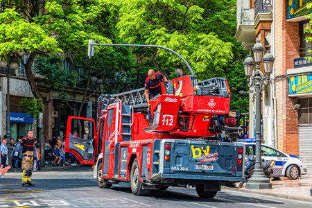 VALENCIA, SPAIN - June 2019: Fire in the center of Valencia