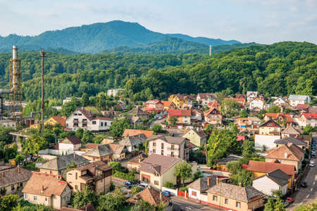 Top view of the old town of Brasov in Romania.のeditorial素材
