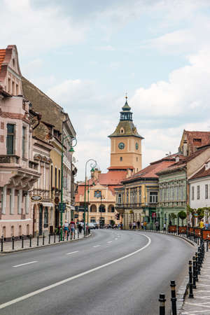 Brasov, Romania - August 2021: Streets of the old town of Brasovのeditorial素材