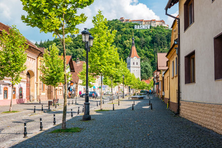 Rasnov, Romania - August 2021: Medieval castle in Rasnov, Romania.