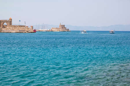 Agios Nikolaos fortress on Rhodes island, Greece.の写真素材